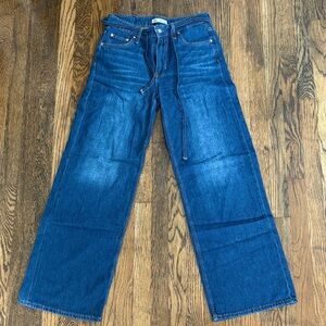 Zara Women's Relaxed Wide-Leg Jeans - Medium Blue